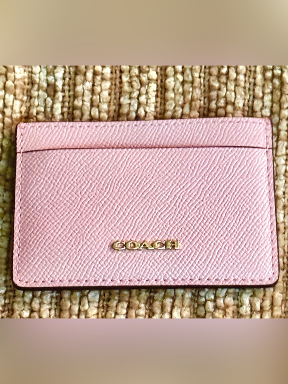 COACH Leather Powder Pink Card Case